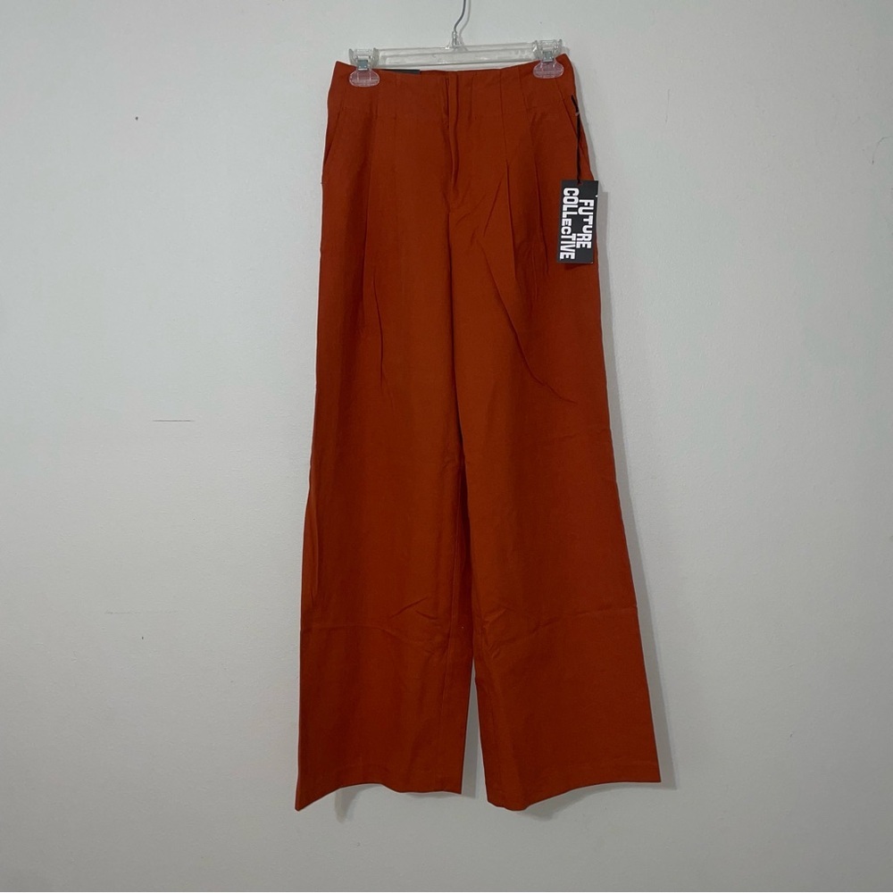 Future Collective Target Rust Orange Pants Wide Leg High Waist‎ Fall Size 0 NEW